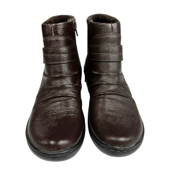 Clarks Women's Delana Fairlee Ankle Boot Dark Brown Leather Zip Up Size 7 - Picture 4 of 9
